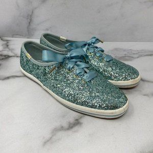 Keds Kate Spade Champion Glitter Sneakers Light Blue Size 6